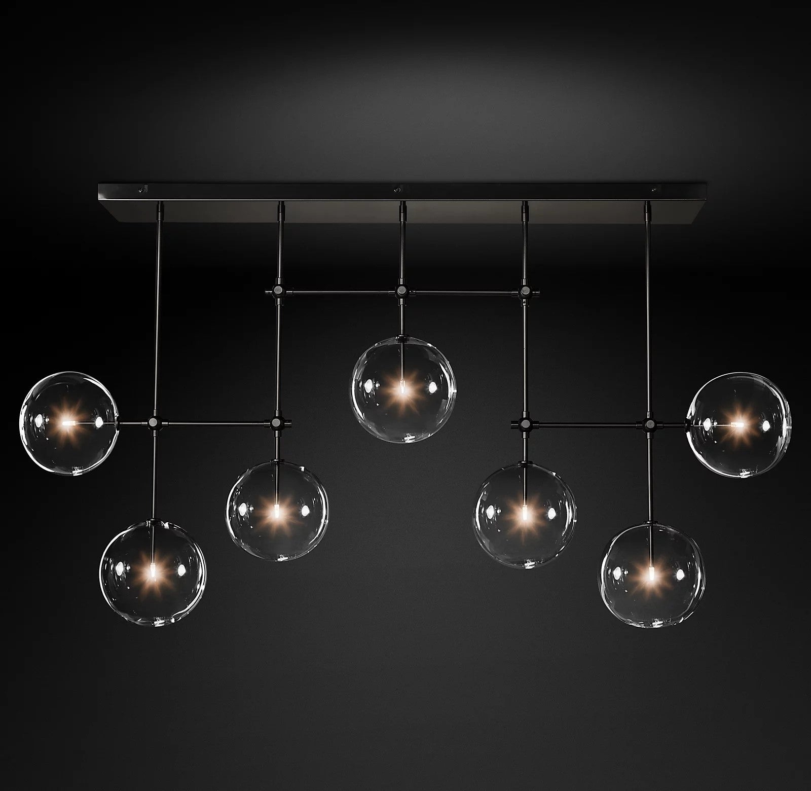 Glass Globe Mobile Crown Chandelier