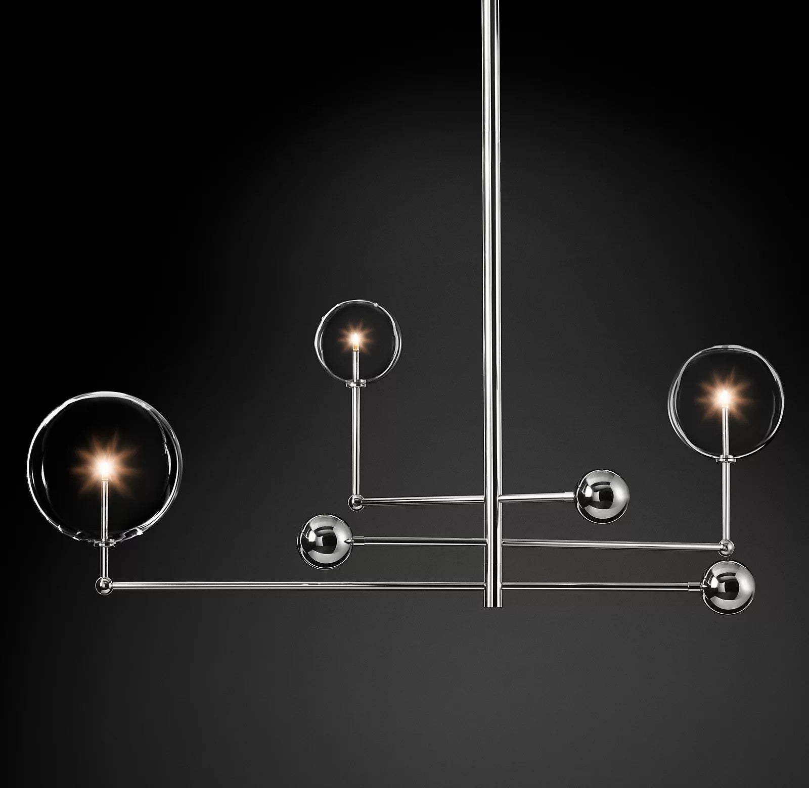 Glass Globe Mobile Crown Chandelier