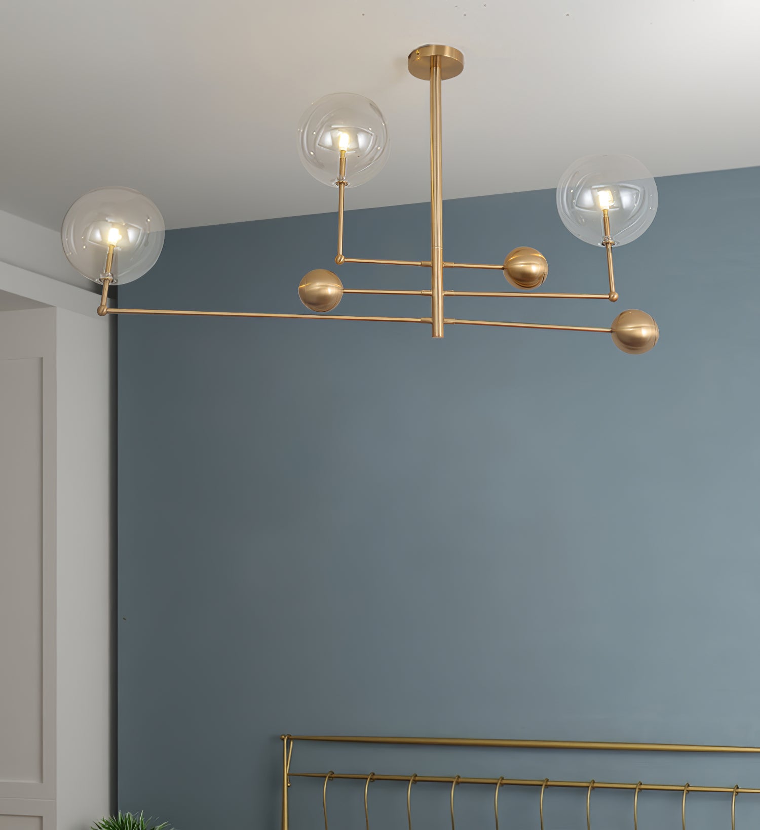 Glass Globe Mobile Crown Chandelier