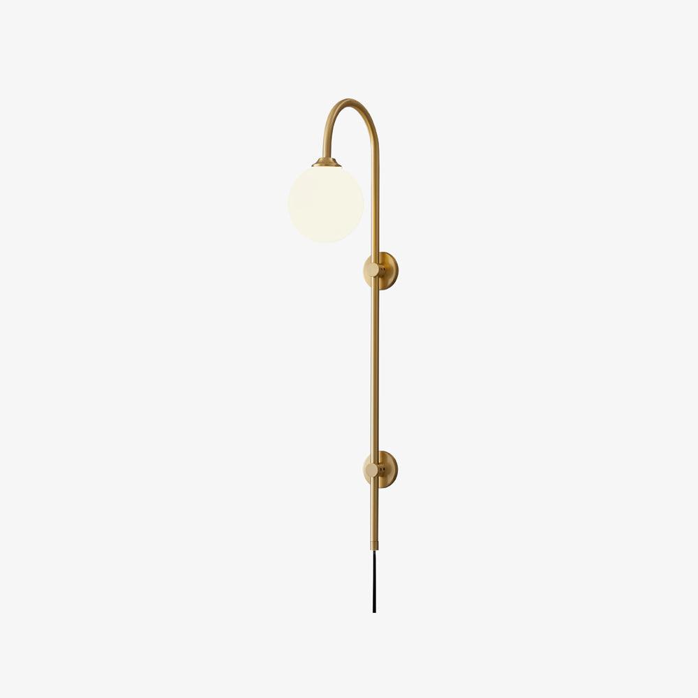 Globe Brass Plug-in Wall Light, Plug-In Wall Sconce, detail 29