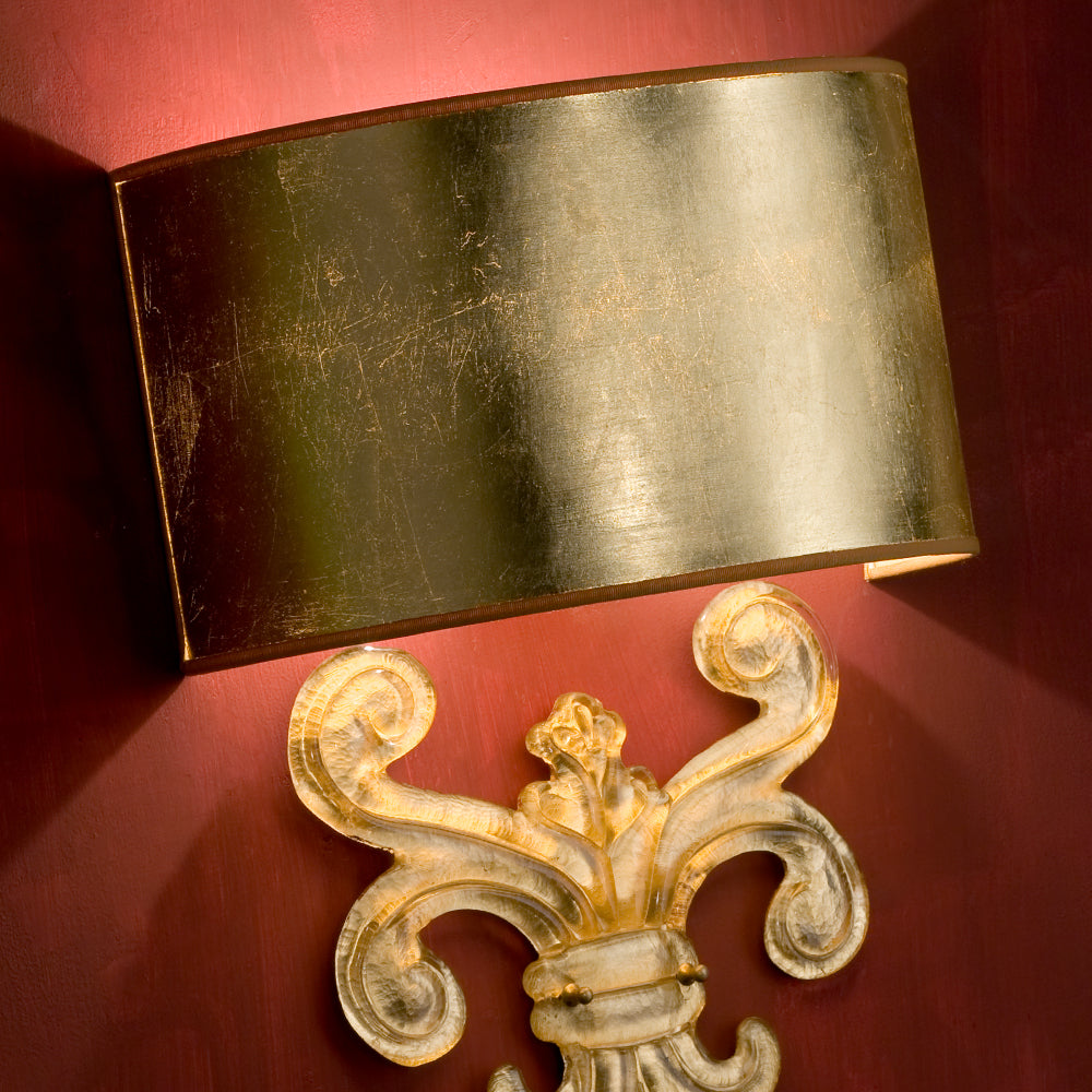 Gold Murano Glass Fleur De Lis Wall Sconce