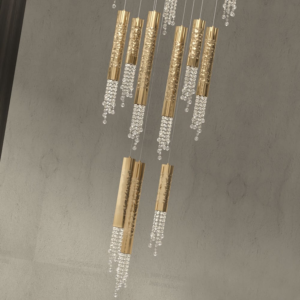 Gold Plated Contemporary Crystal Chandelier