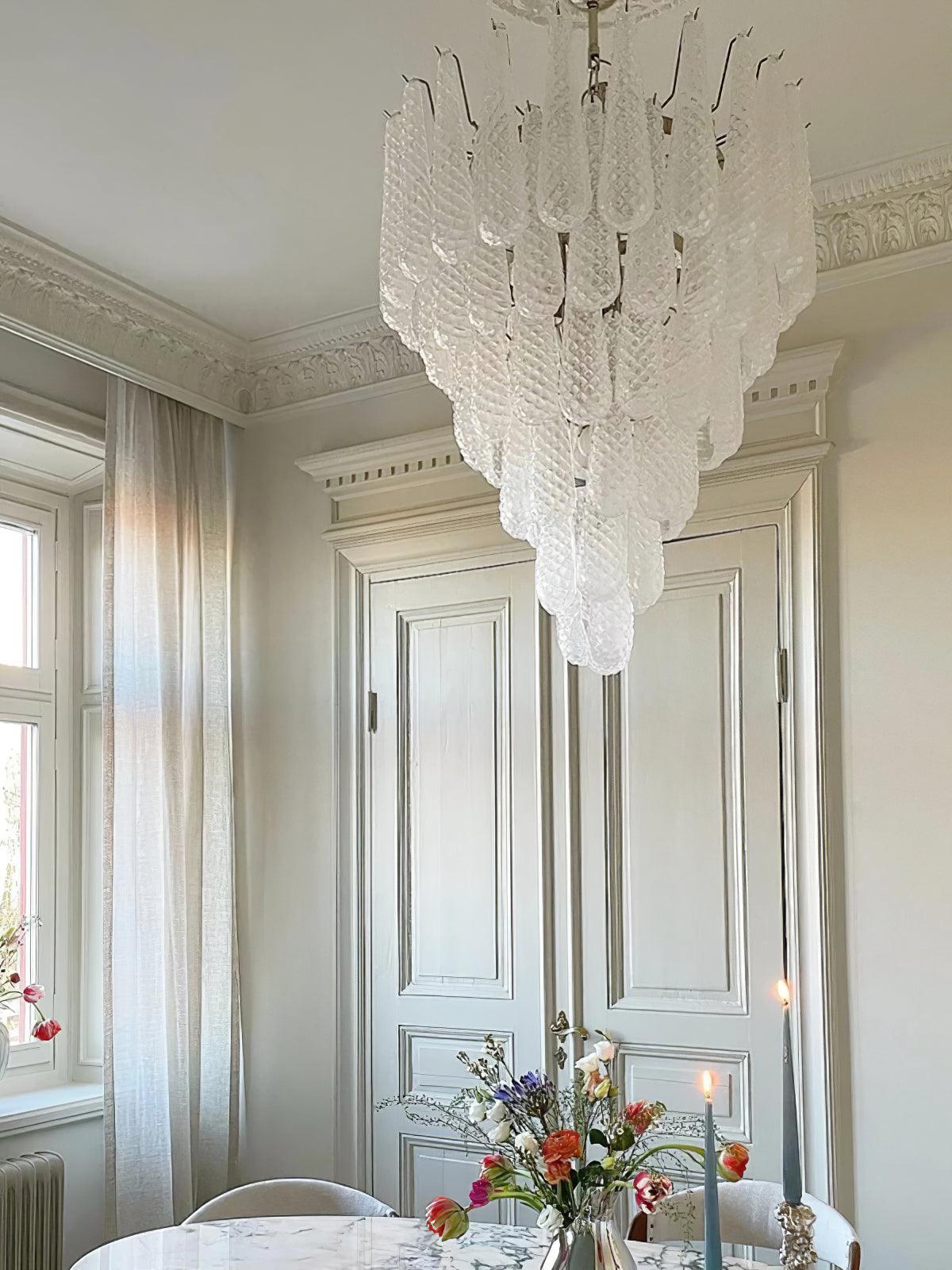 Grid Glass Waterfall Chandelier