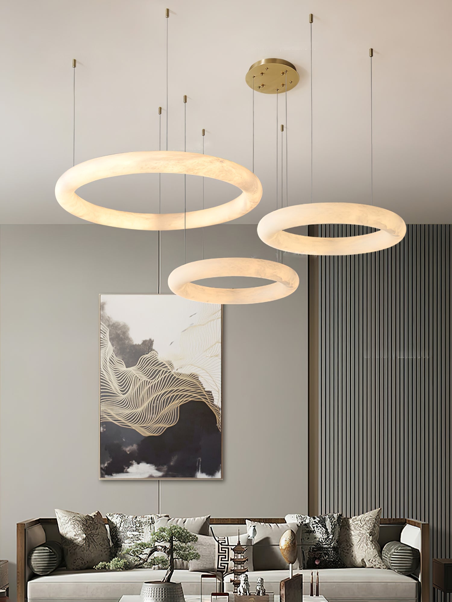 Halo Di Pietra Alabaster Chandelier