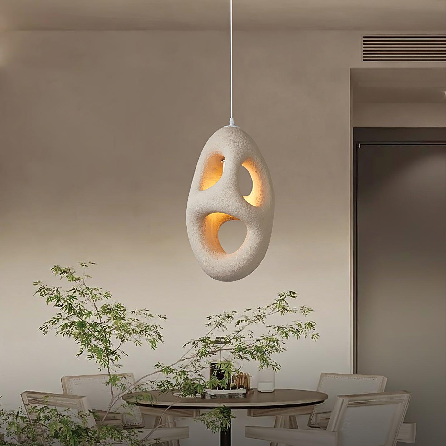 Hand-Built White Pendant Lamp detail view 3