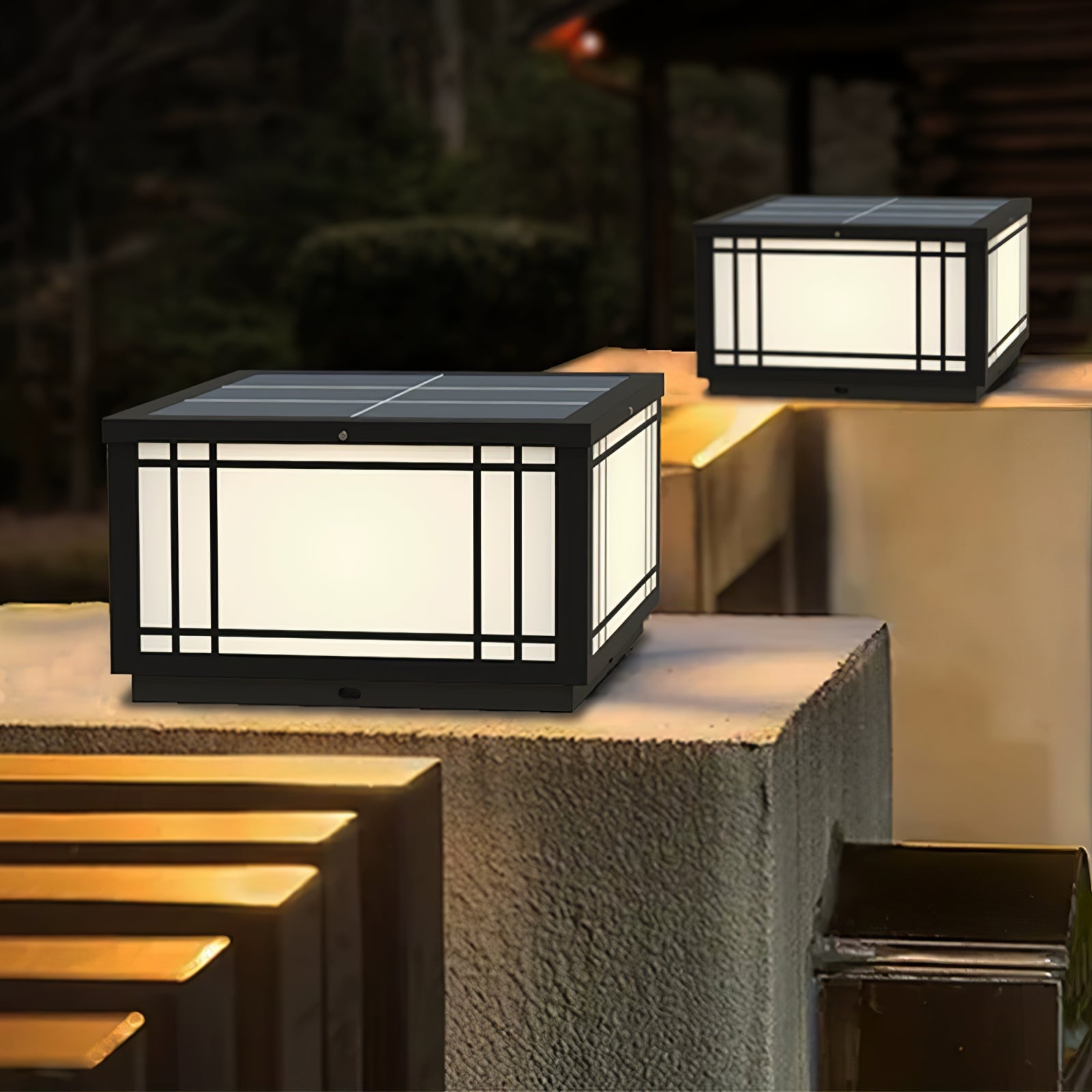 Harrison Solar Cube Garden Light Exterior Lamp, Outdoor Wall Light, detail 11