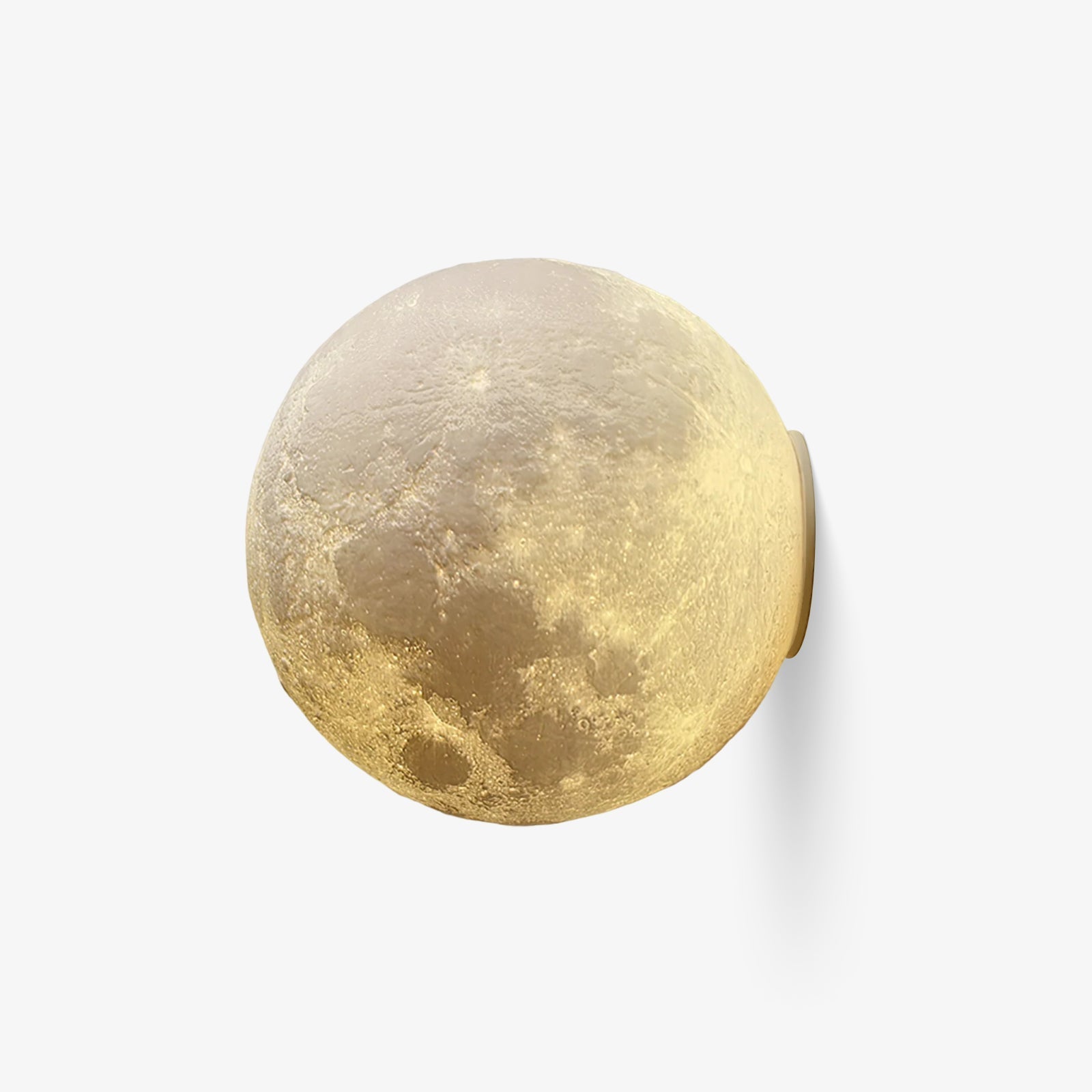 Moon 3D Wall Light - Dia 20cm x H 10cm 3D Printing PLA, Hardwired Wall Sconce, detail 2
