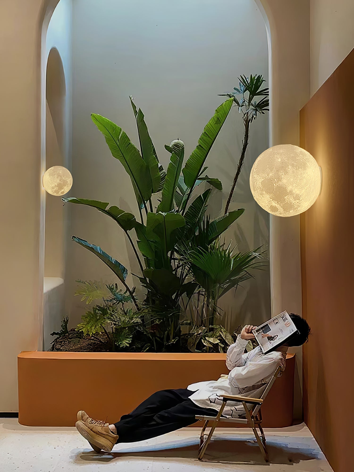 Moon 3D Wall Light - ∅ 5.9″ x H 5.9″ 3D Printing PLA, Hardwired Wall Sconce, detail 24