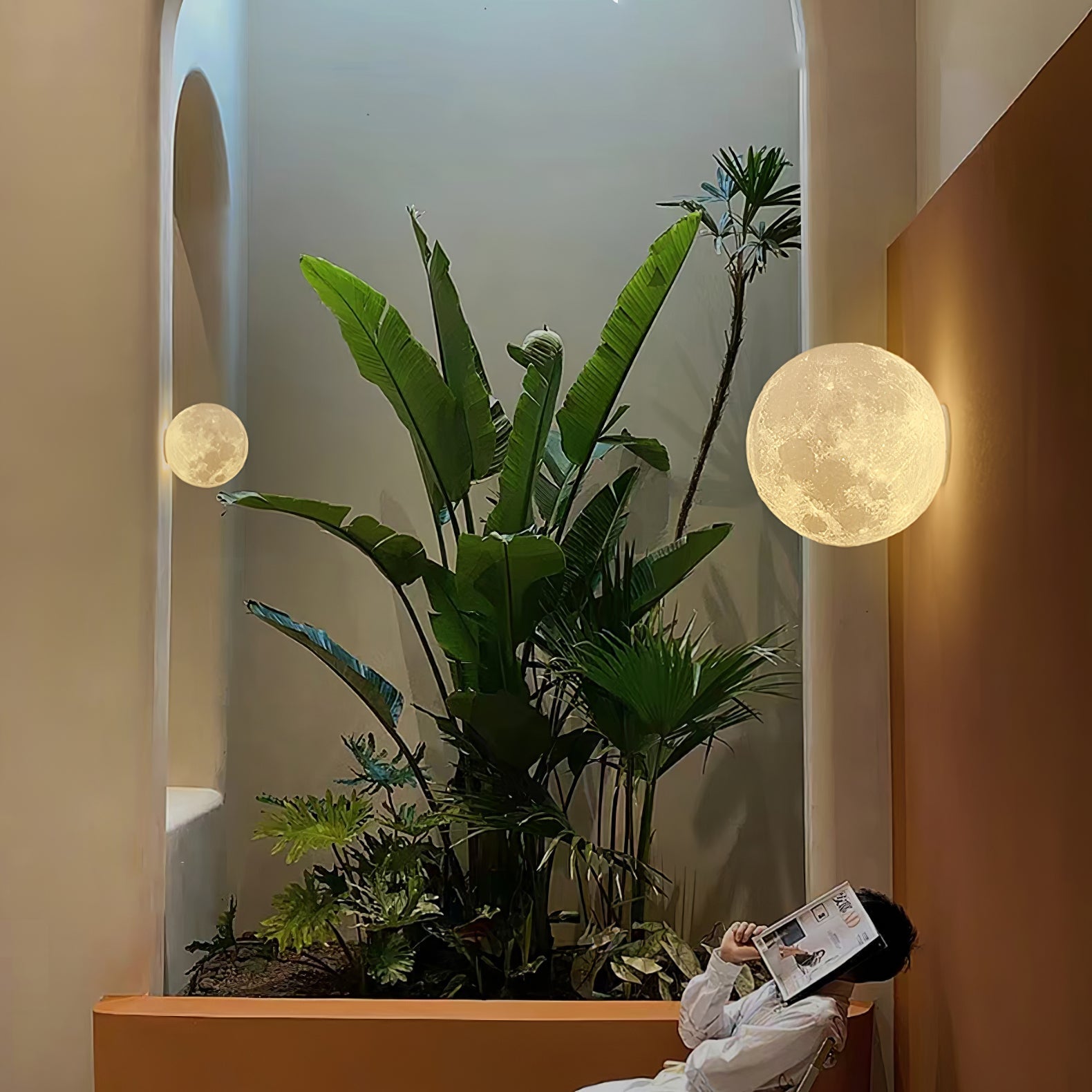 Moon 3D Wall Light - ∅ 5.9″ x H 5.9″ 3D Printing PLA, Hardwired Wall Sconce, detail 27