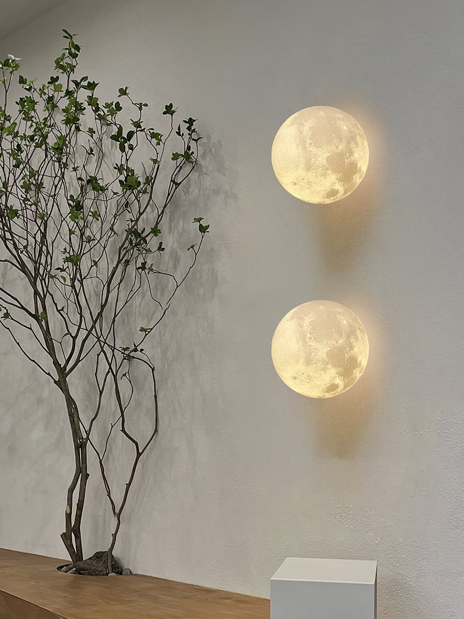 Moon 3D Wall Light - ∅ 5.9″ x H 5.9″ 3D Printing PLA, Hardwired Wall Sconce, detail 29