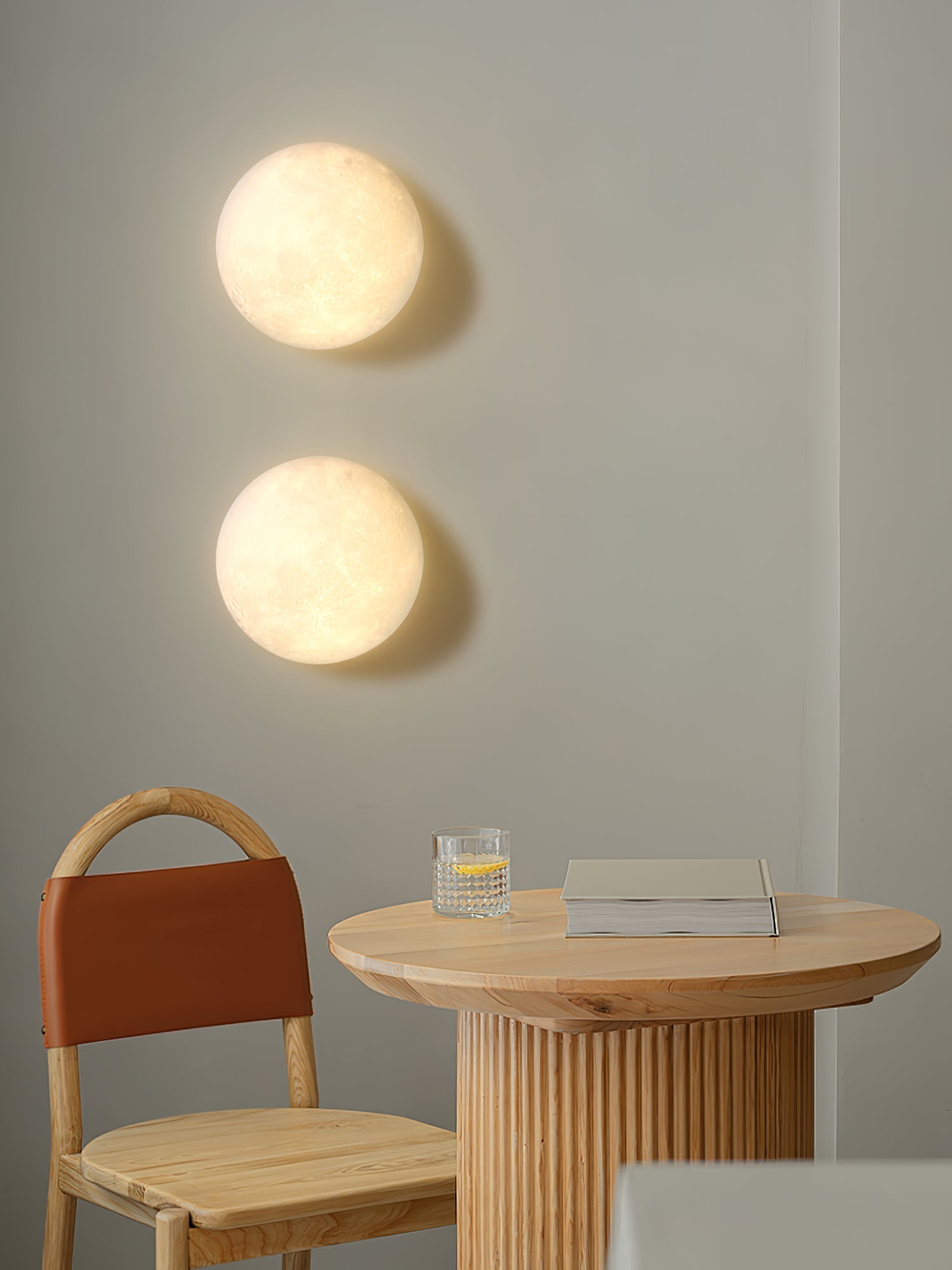 Moon 3D Wall Light - Dia 20cm x H 10cm 3D Printing PLA, Hardwired Wall Sconce, detail 38