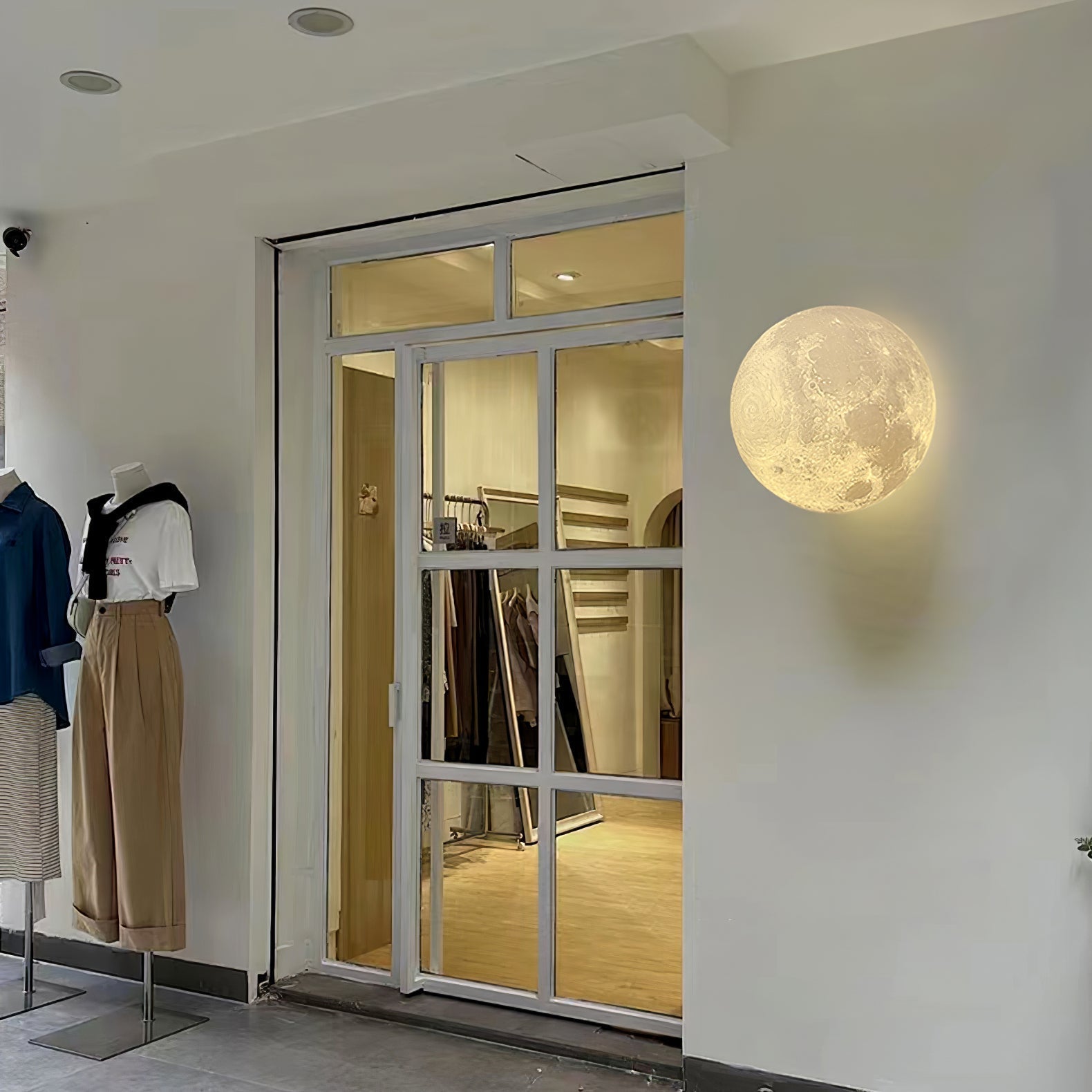 Moon 3D Wall Light - ∅ 5.9″ x H 5.9″ 3D Printing PLA, Hardwired Wall Sconce, detail 18