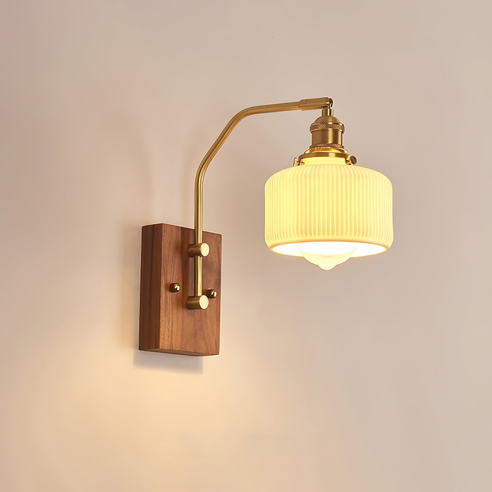 Heritage Walnut Wall Light, Hardwired Wall Sconce, detail 25