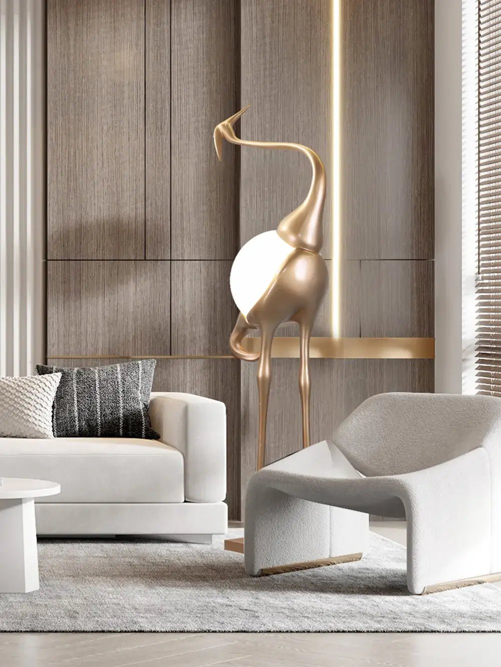 Heron Sculpture Floor Lamp detail view 5