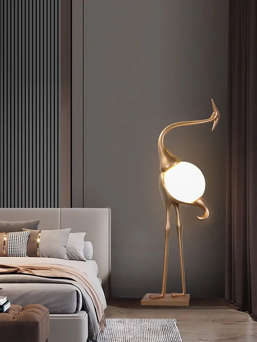 Heron Sculpture Floor Lamp detail view 8