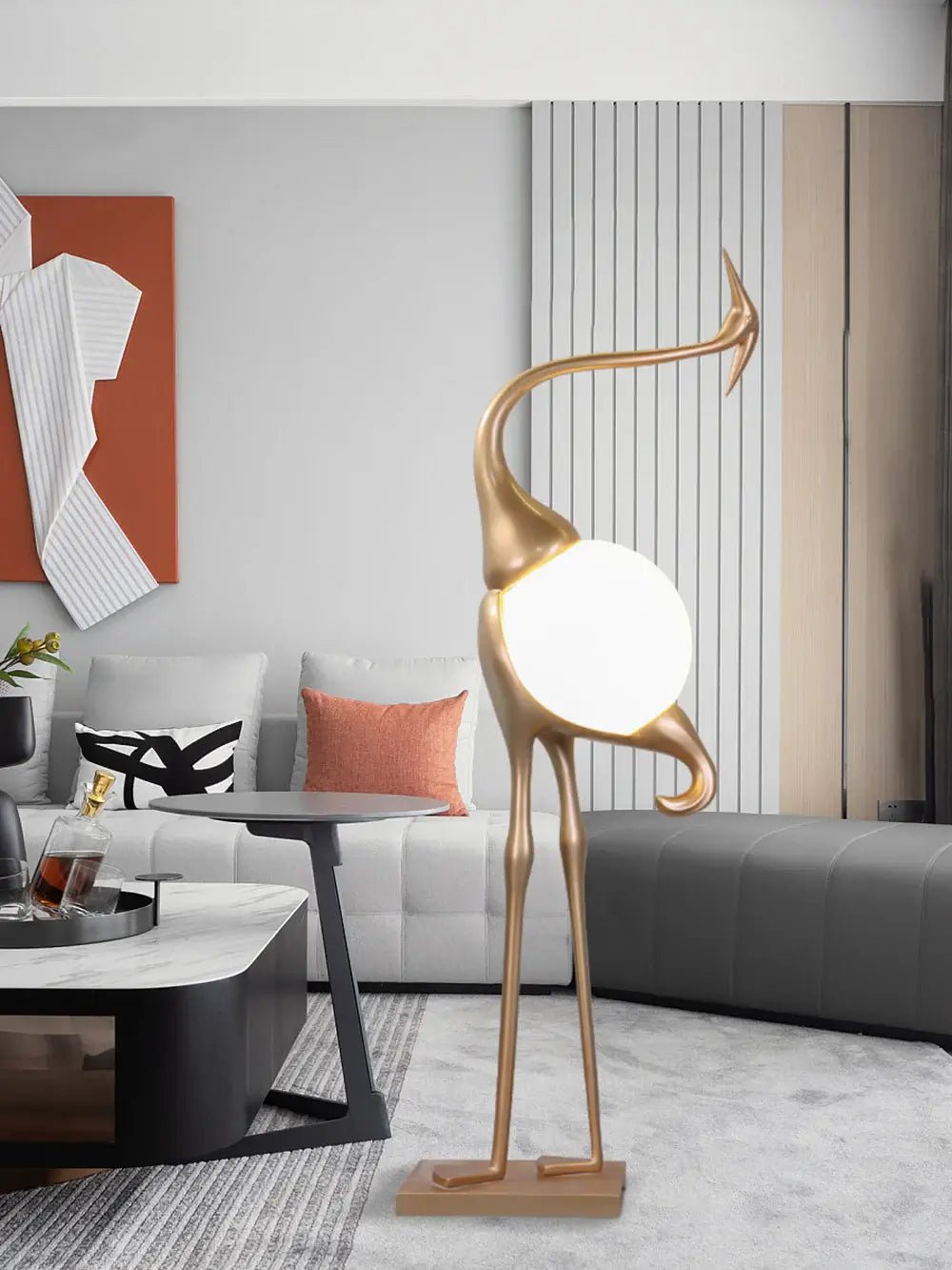 Heron Sculpture Floor Lamp detail view 17