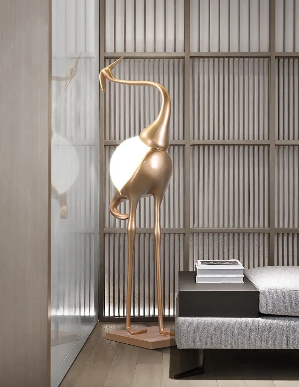 Heron Sculpture Floor Lamp detail view 27