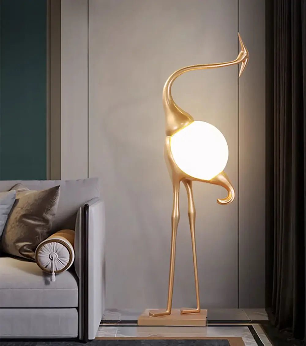 Heron Sculpture Floor Lamp detail view 3