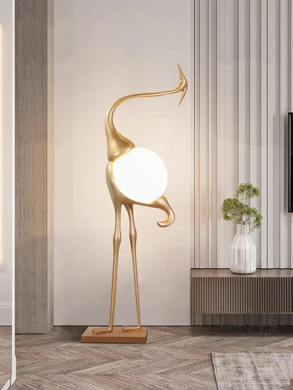 Heron Sculpture Floor Lamp detail view 4