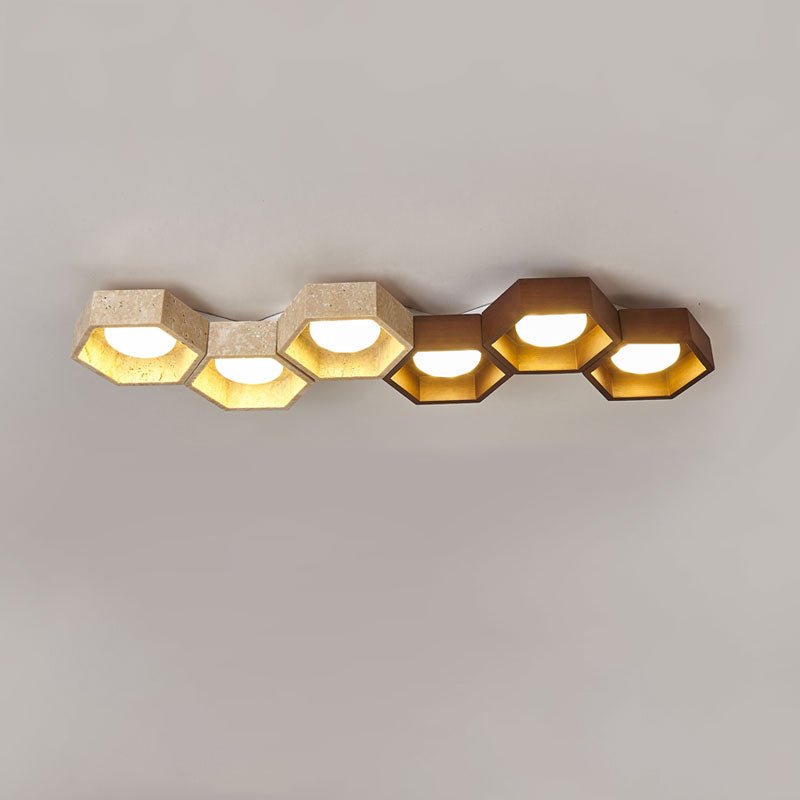 Honeycomb Travertine Ceiling Light