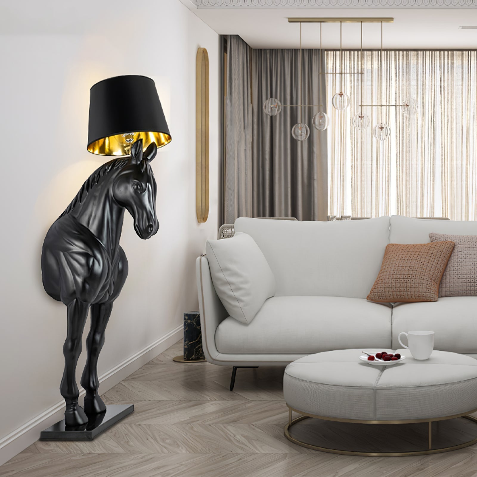 Horse Statue Floor Light, Floor Lamp, detail 9