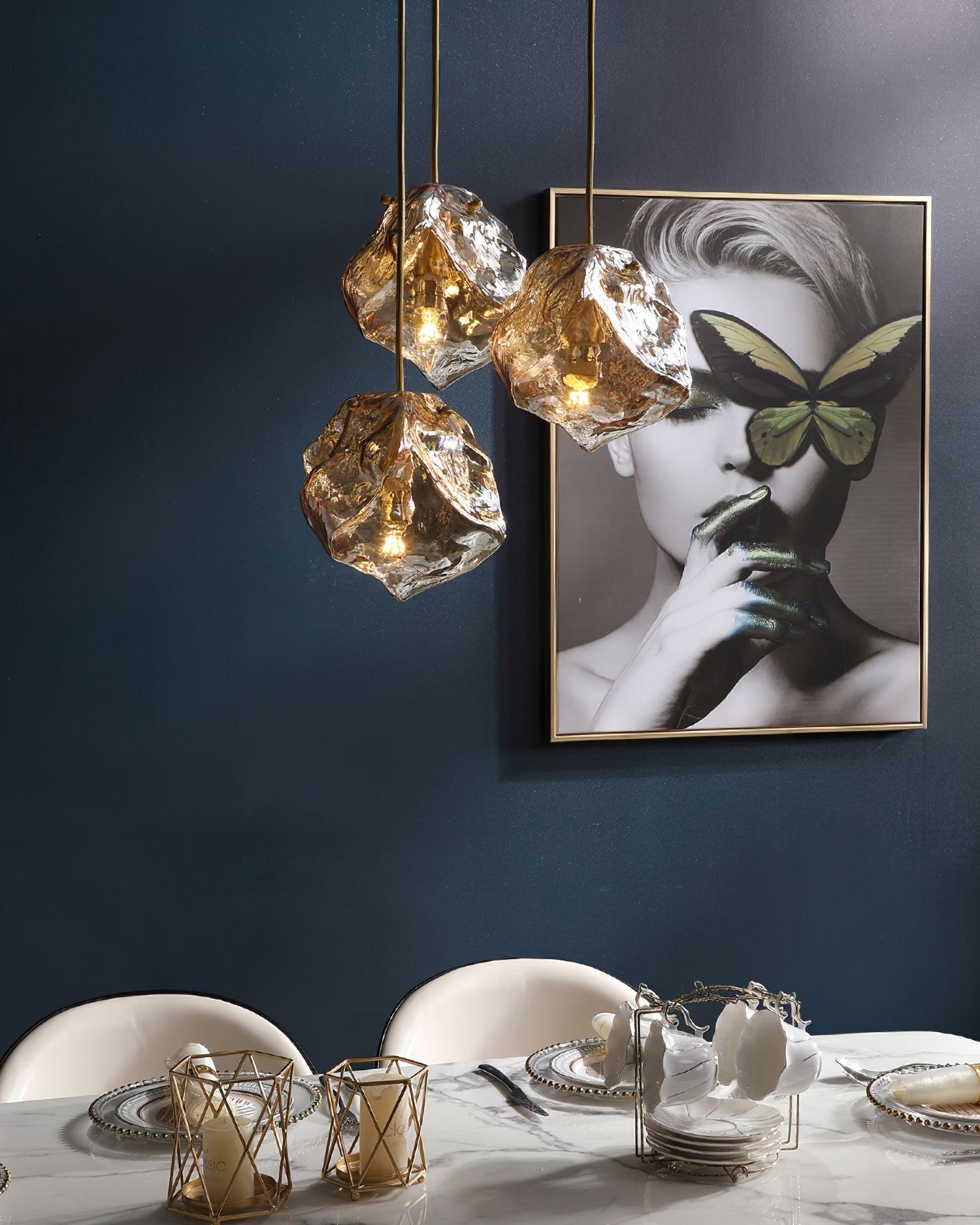 Illyria Ice Glass Hanging Light Pendant Lamp