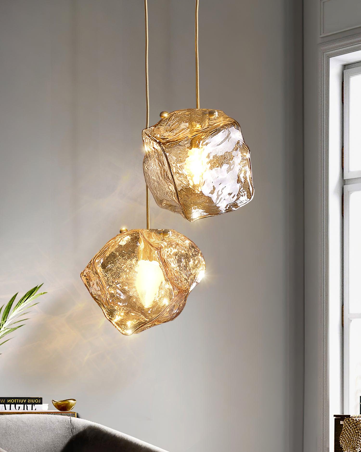 Illyria Ice Glass Hanging Light Pendant Lamp