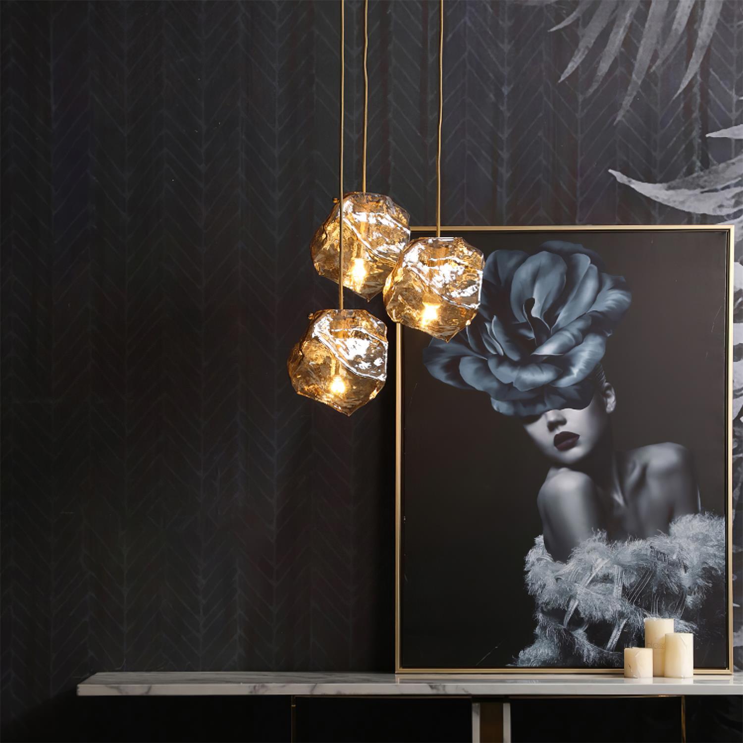Illyria Ice Glass Hanging Light Pendant Lamp