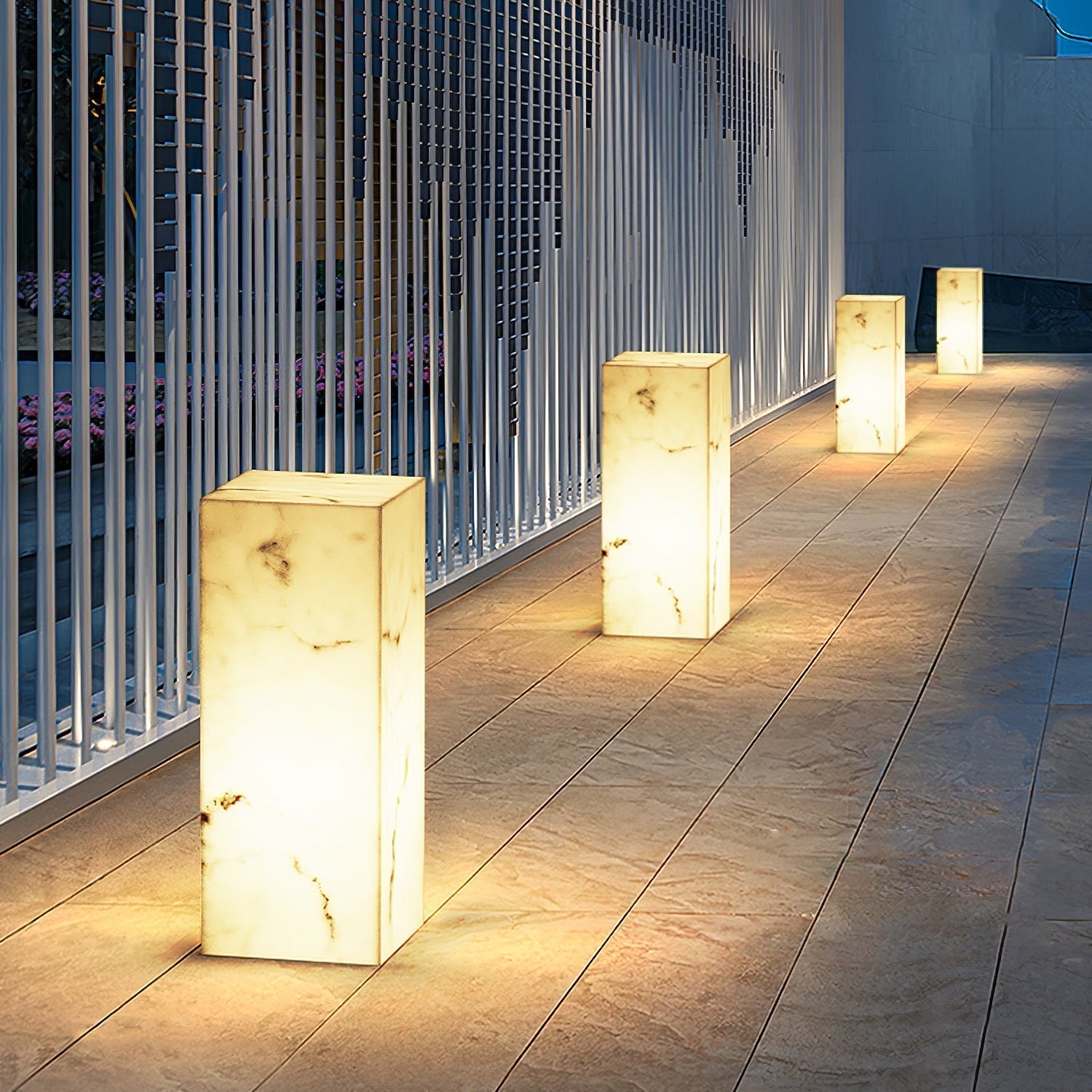 Imitation Marble Cube Exterior Light, Outdoor Wall Light, detail 11