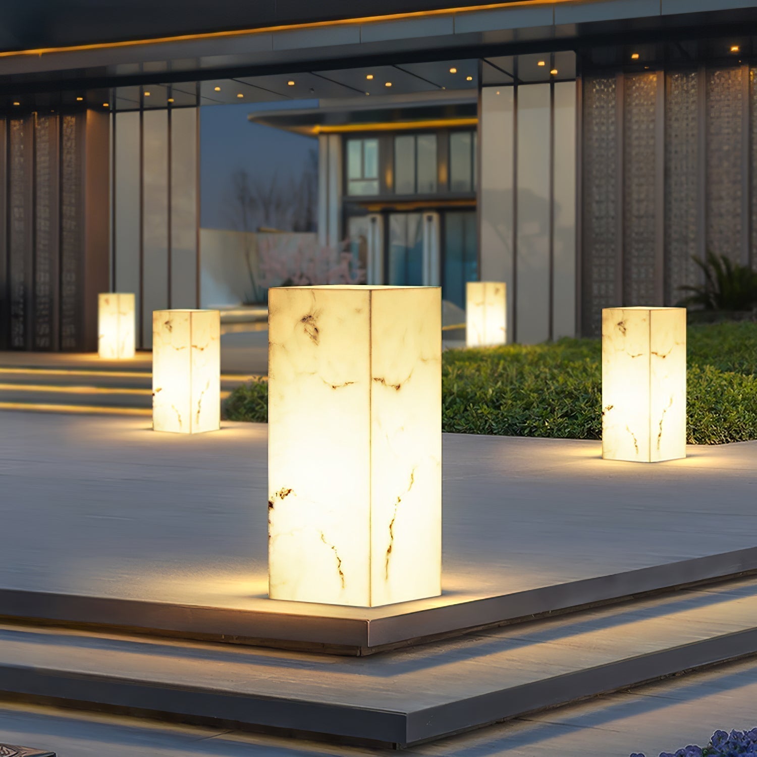 Imitation Marble Cube Exterior Light, Outdoor Wall Light, detail 7
