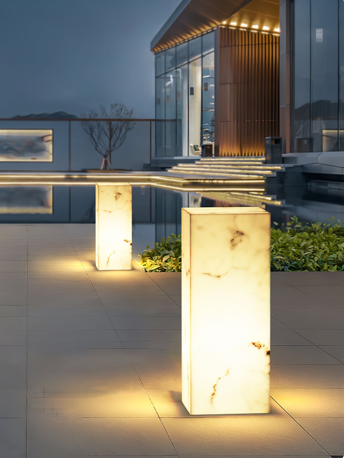 Imitation Marble Cube Exterior Light, Outdoor Wall Light, detail 13