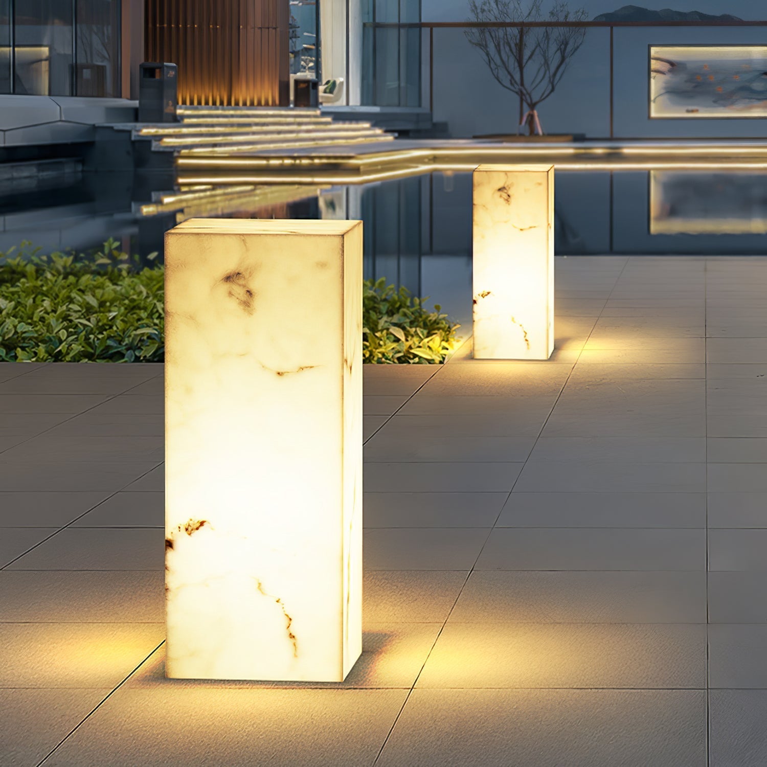 Imitation Marble Cube Exterior Light, Outdoor Wall Light, detail 10