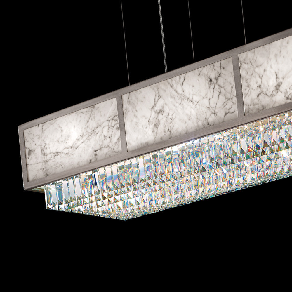 Italian Designer Rectangular Marble Chandelier