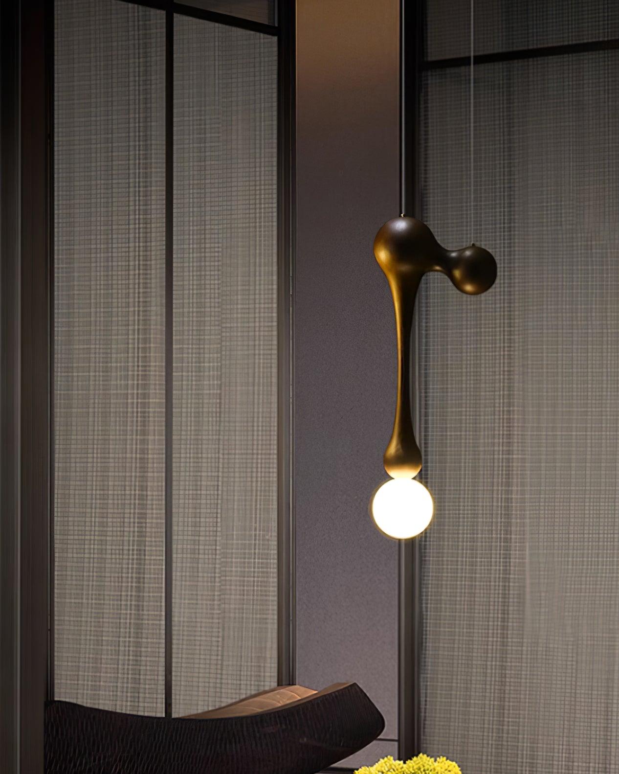 Close-up angle of Jenna Wooden Pendant Lamp showing form and material detail