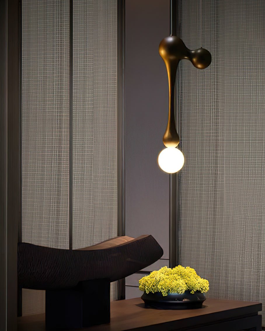 Close-up angle of Jenna Wooden Pendant Lamp showing form and material detail