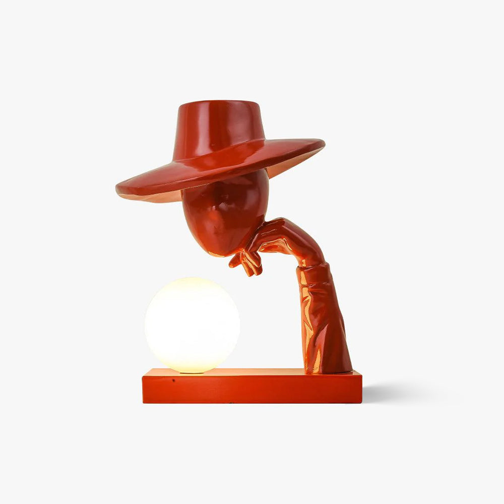 Glass Juni Resin Novelty Lamp, Bedside Table Lamp, ∅ 11″ x H 14.2″