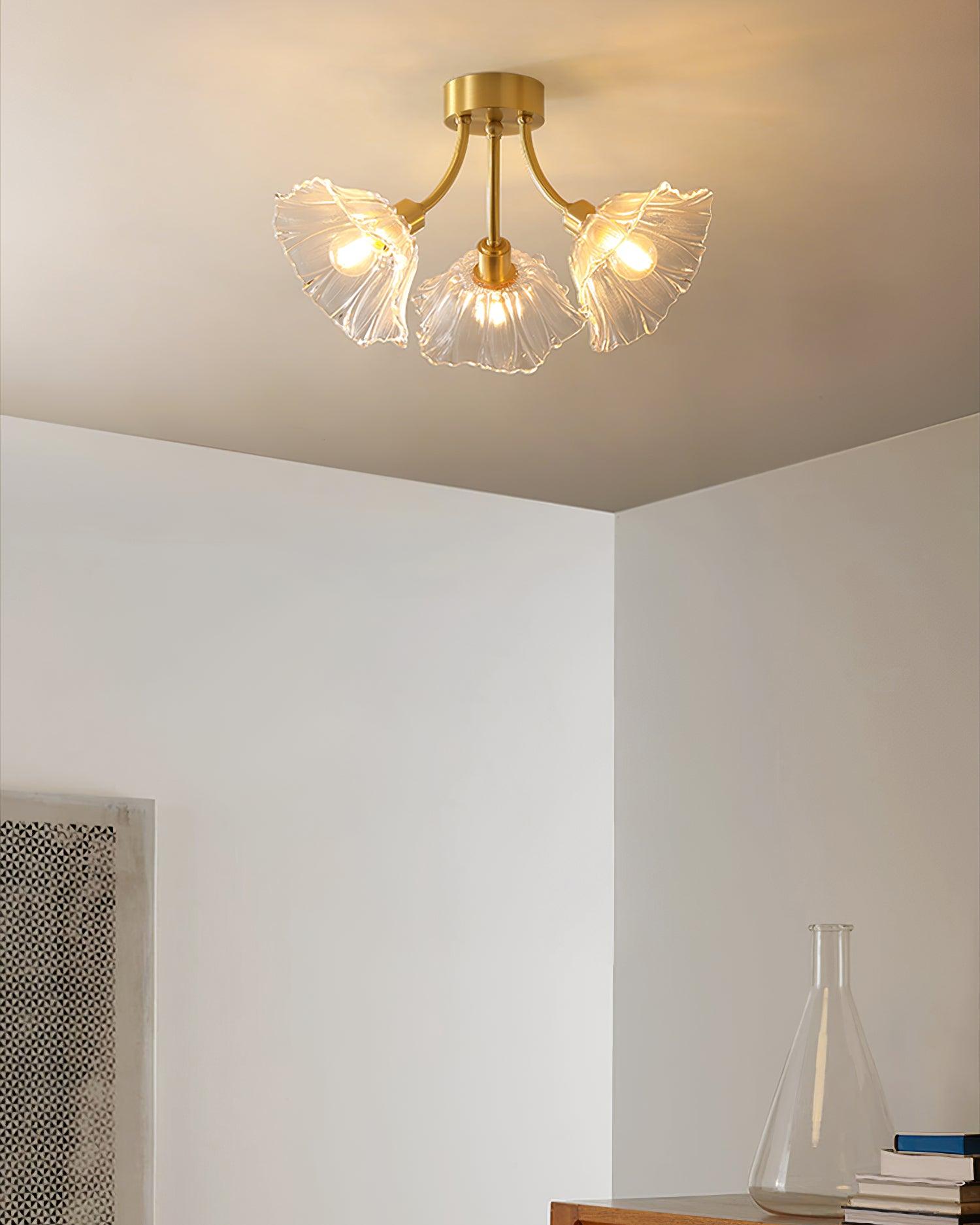 Kalin Flower Glass Flush Mount Light Ceiling Lamp
