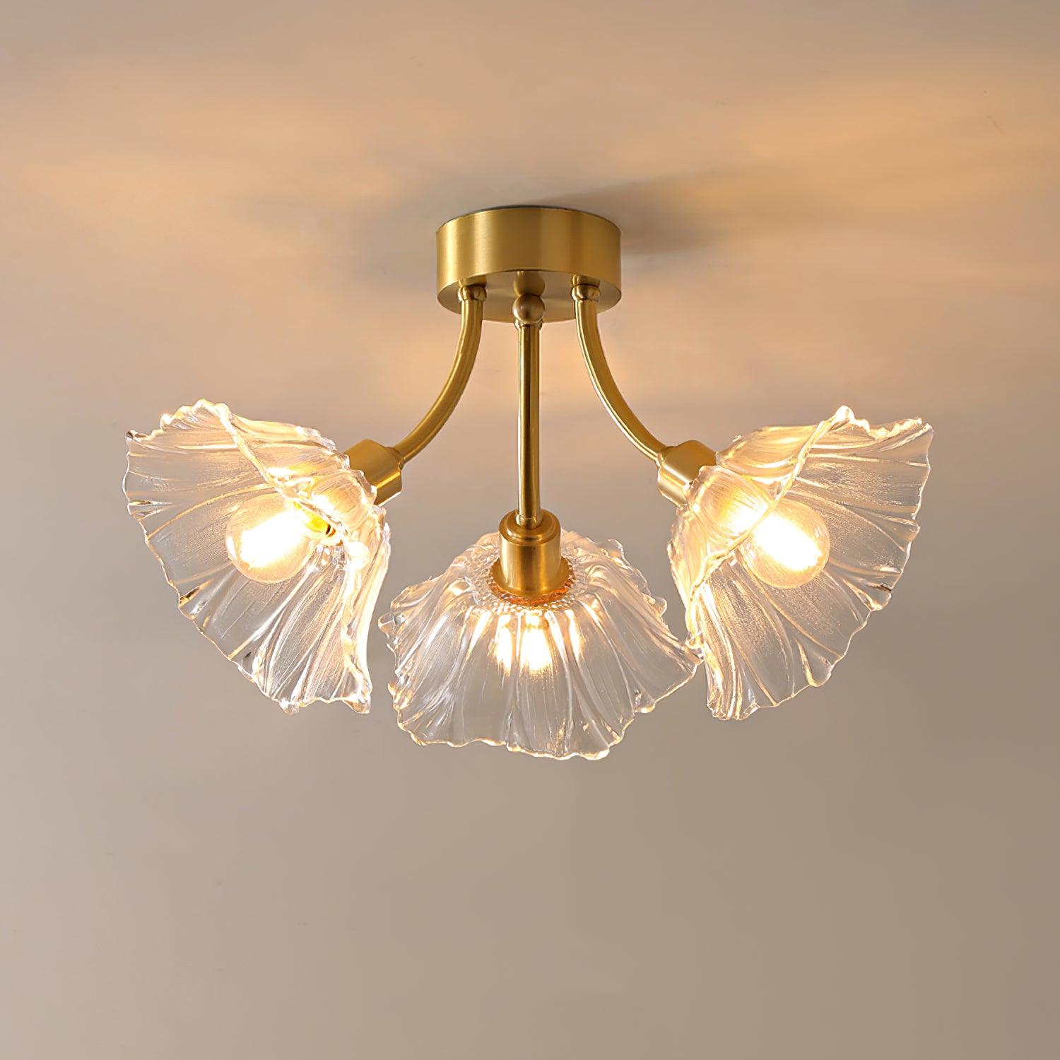 Kalin Flower Glass Flush Mount Light Ceiling Lamp
