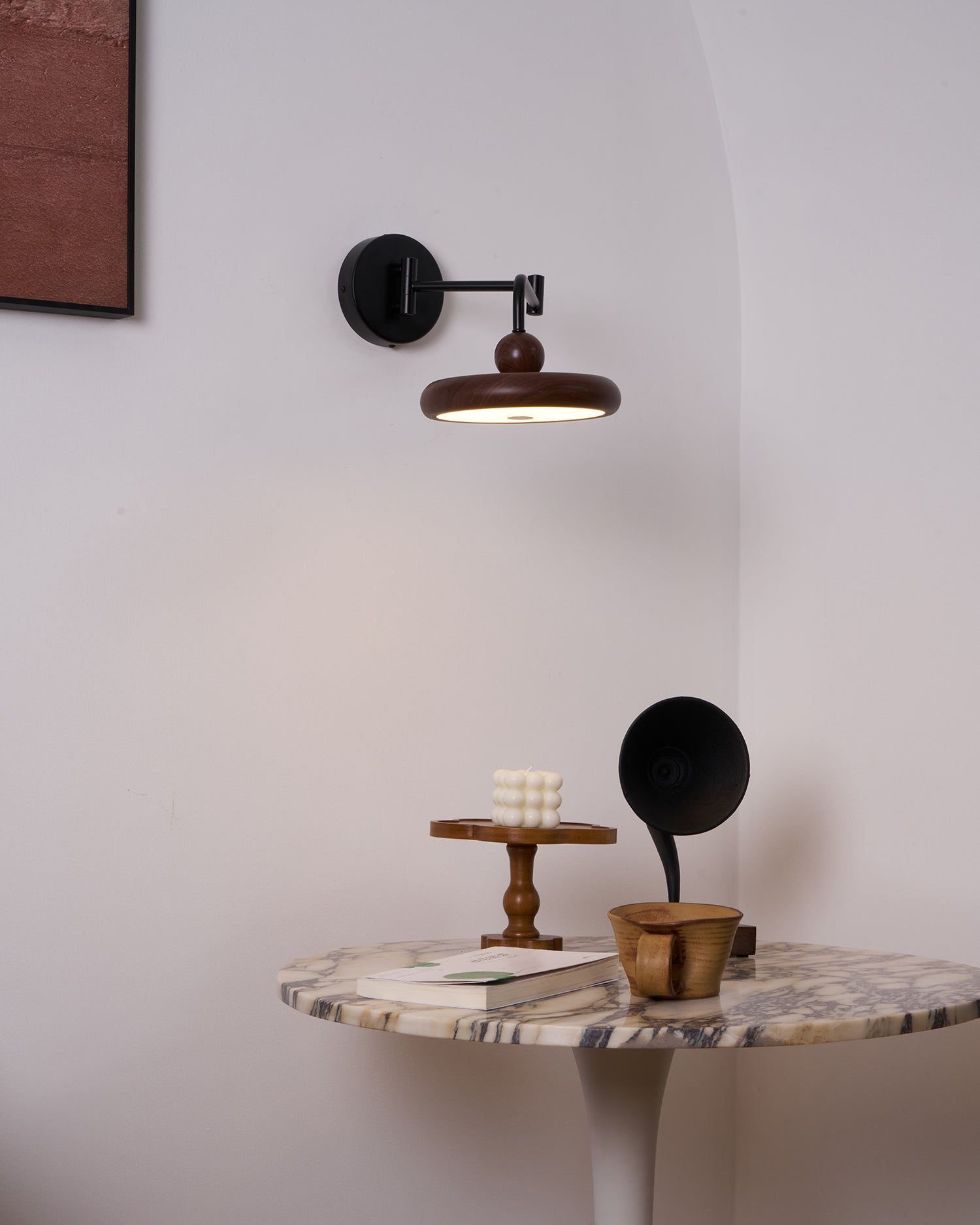 Close-up angle of Karlin Wall Light showing form and material detail