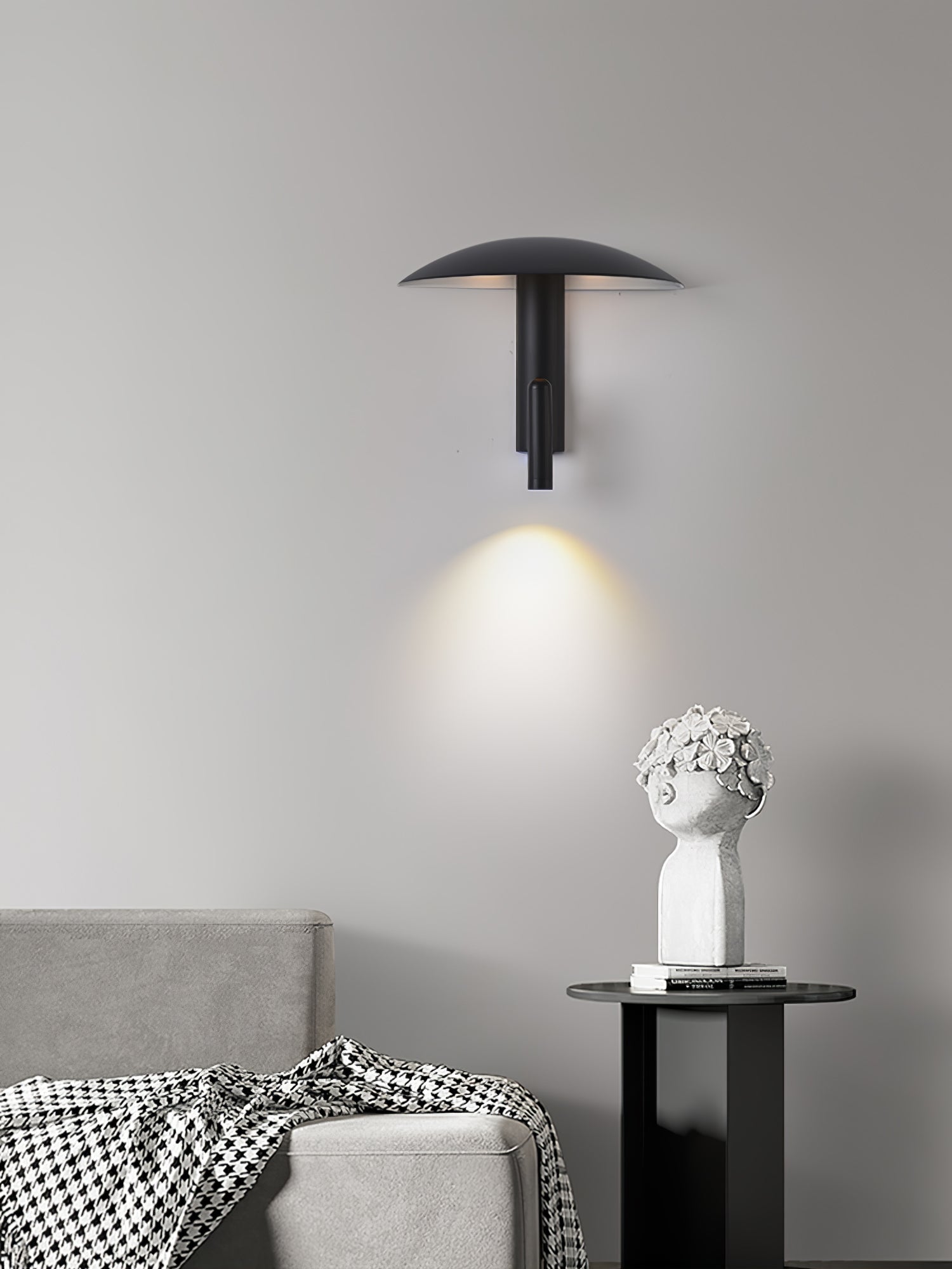 Hat Brim Pivot Arm Wall Light - W 11.8″ x H 10.6″ Metal, Plug-In Wall Sconce, detail 5
