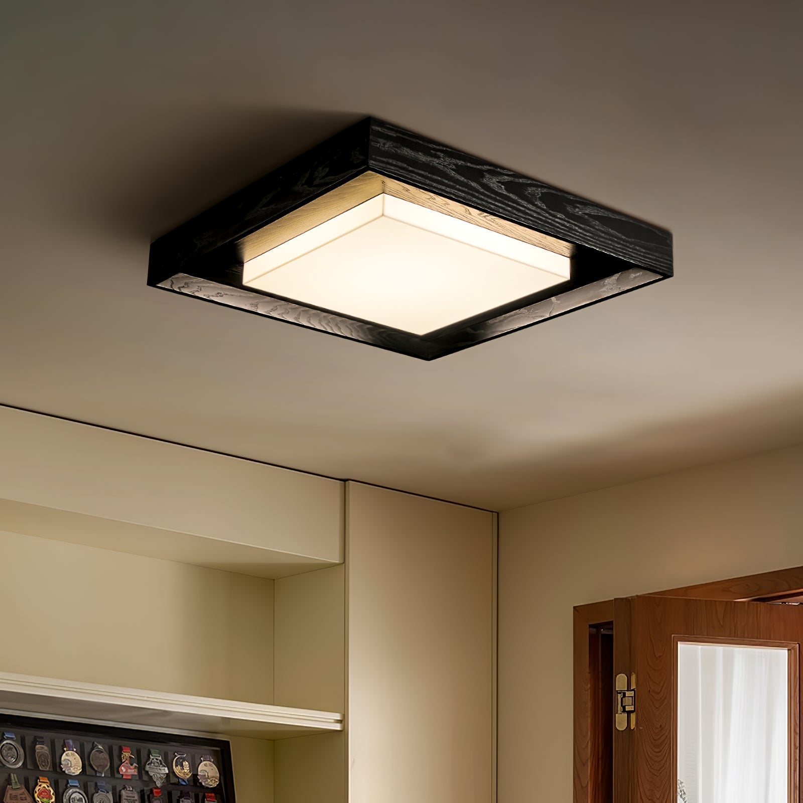 Kurin Wood Frame Ceiling Light detail view 11