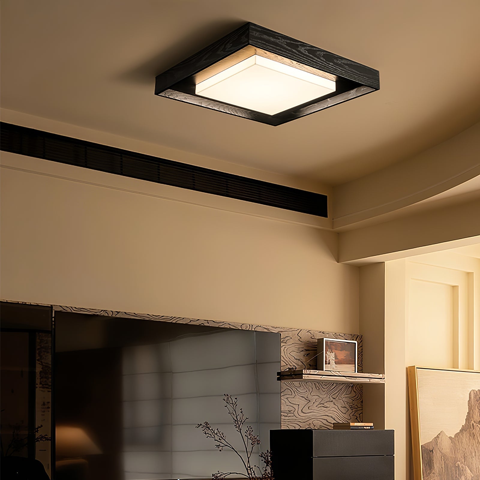 Kurin Wood Frame Ceiling Light detail view 6