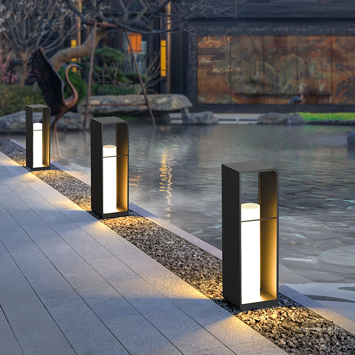 Lantern Garden Solar Exterior Light - Dia 20 cm x H 45cm Stainless Steel, Outdoor Wall Light, detail 19