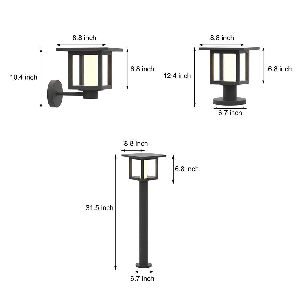 Villa Fence Post Lights Solar Exterior LED Landscape Lighting Wall Light, Outdoor Wall Light, detail 10