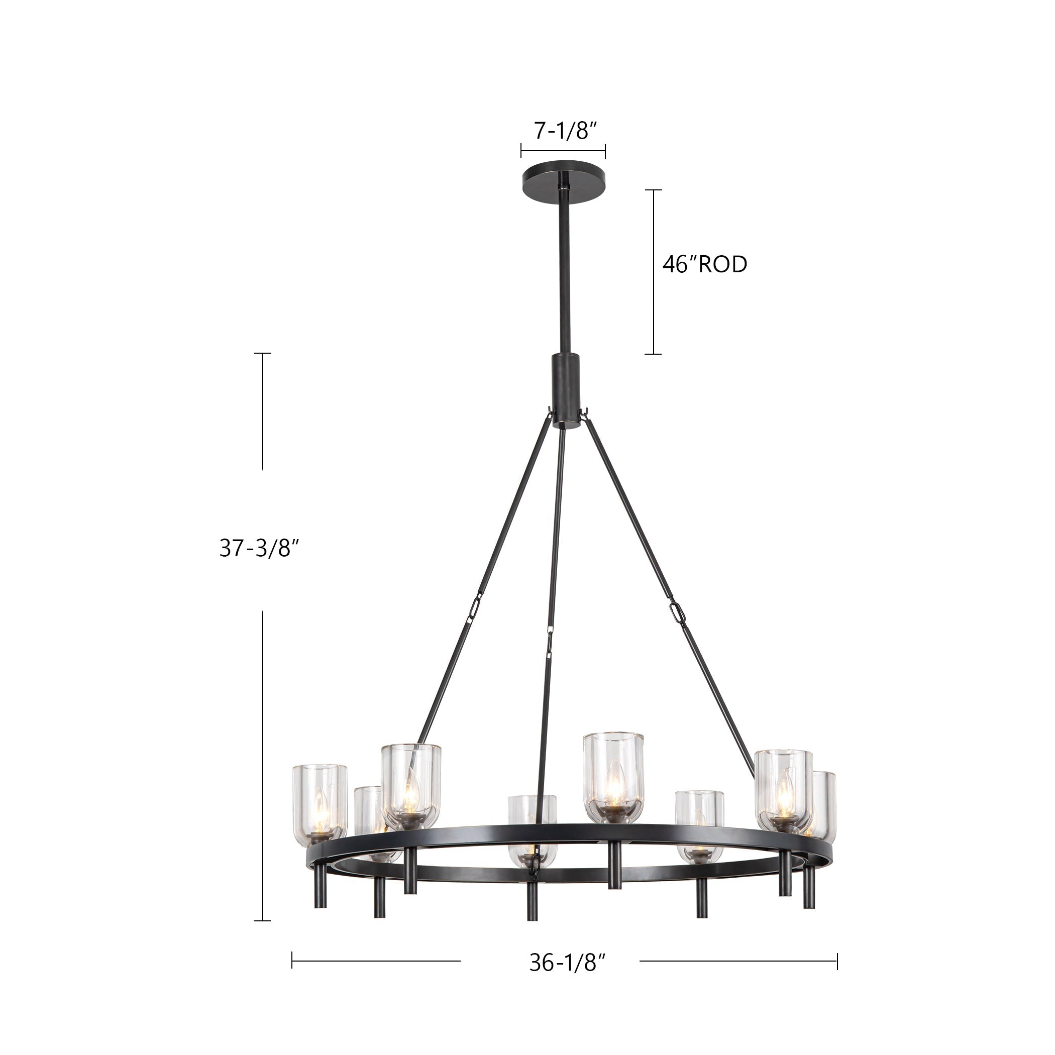 Lucian Eight Light Chandelier Polished Nickel/Alabaster