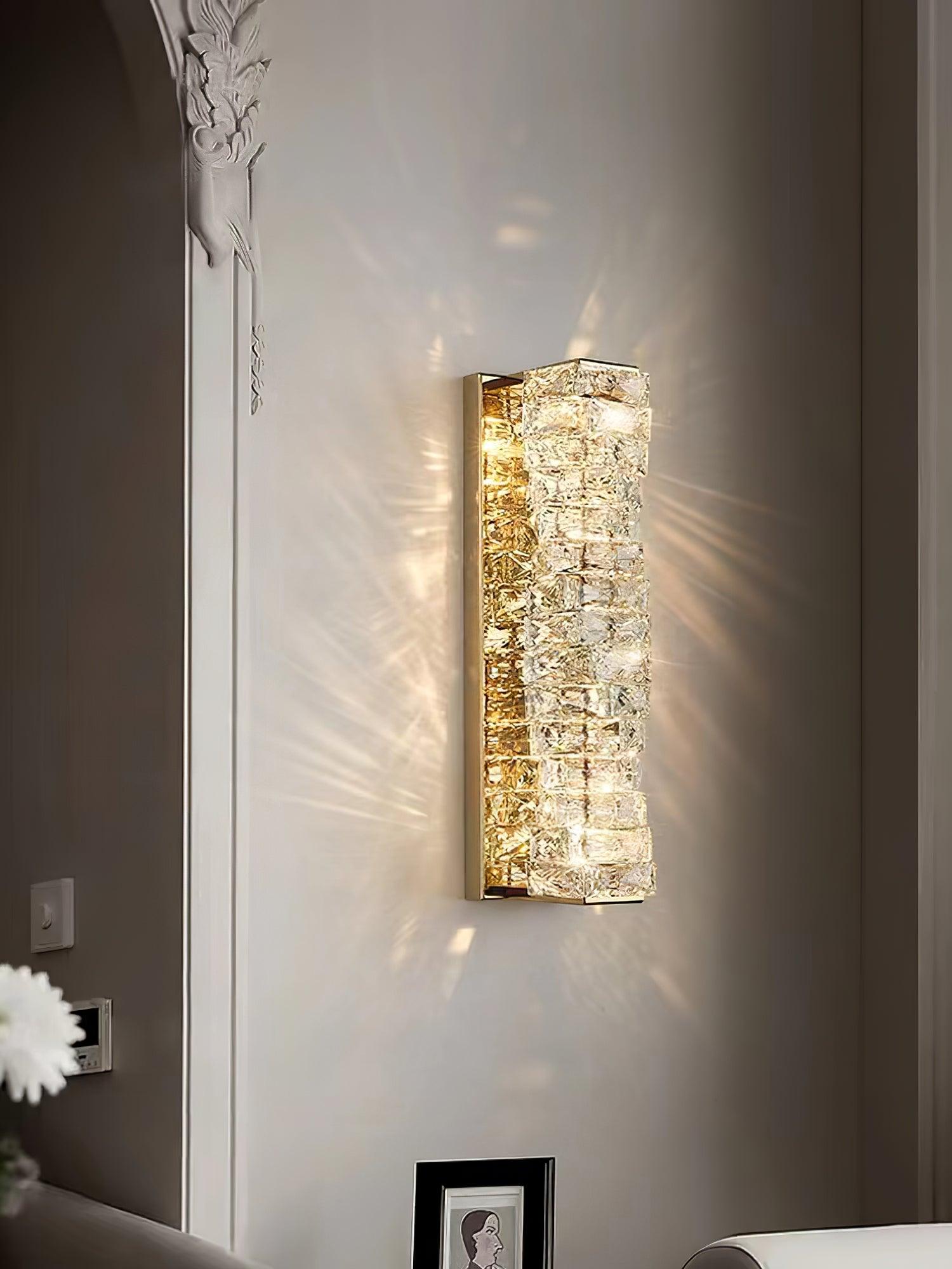 Laminated Crystal Wall Light, Hardwired Wall Sconce, detail 11