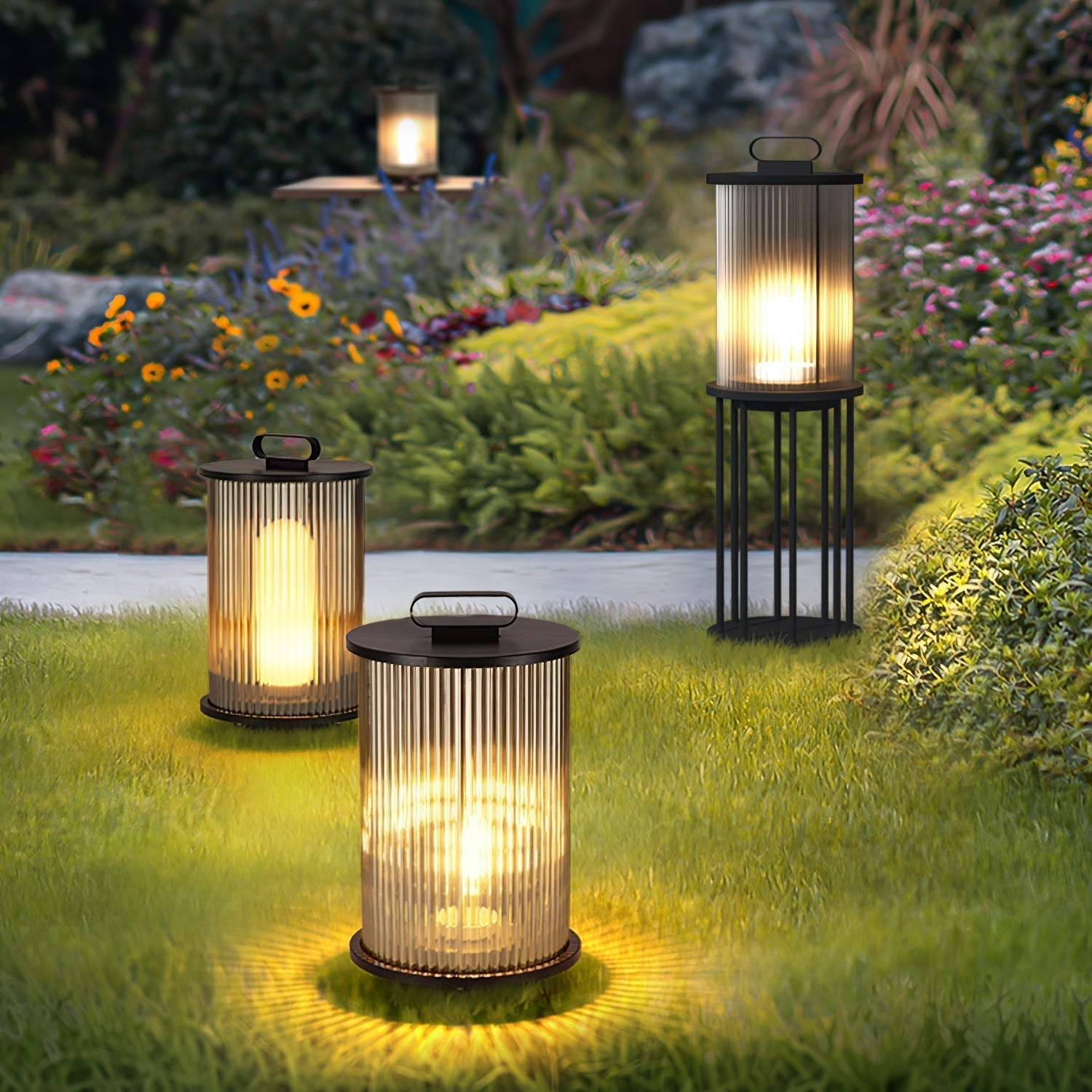 Lantern Garden Solar Exterior Light - ∅ 7.9″ x H 14.2″ Stainless Steel, Outdoor Wall Light, detail 47