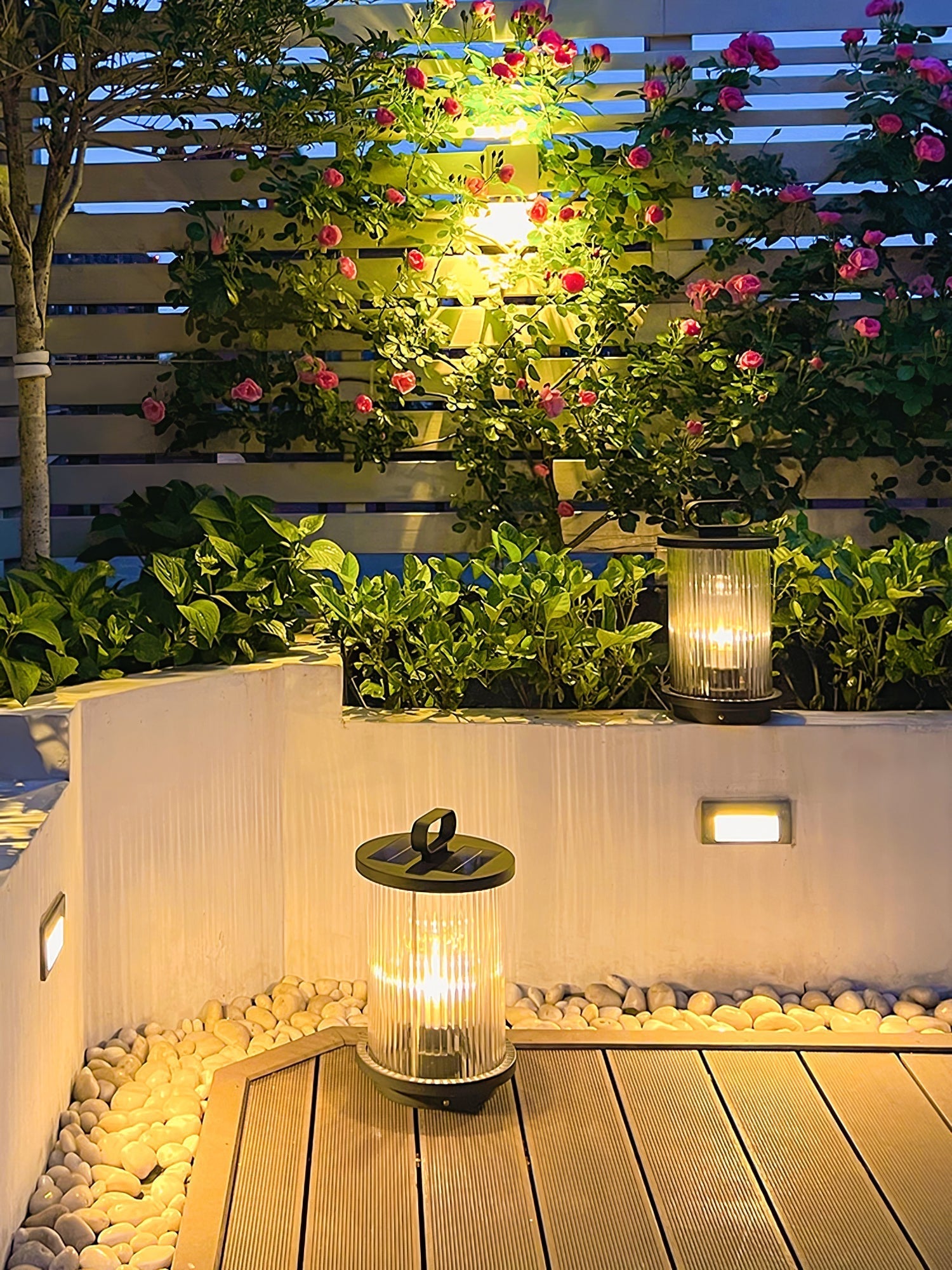 Lantern Garden Solar Exterior Light - ∅ 7.9″ x H 14.2″ Stainless Steel, Outdoor Wall Light, detail 59