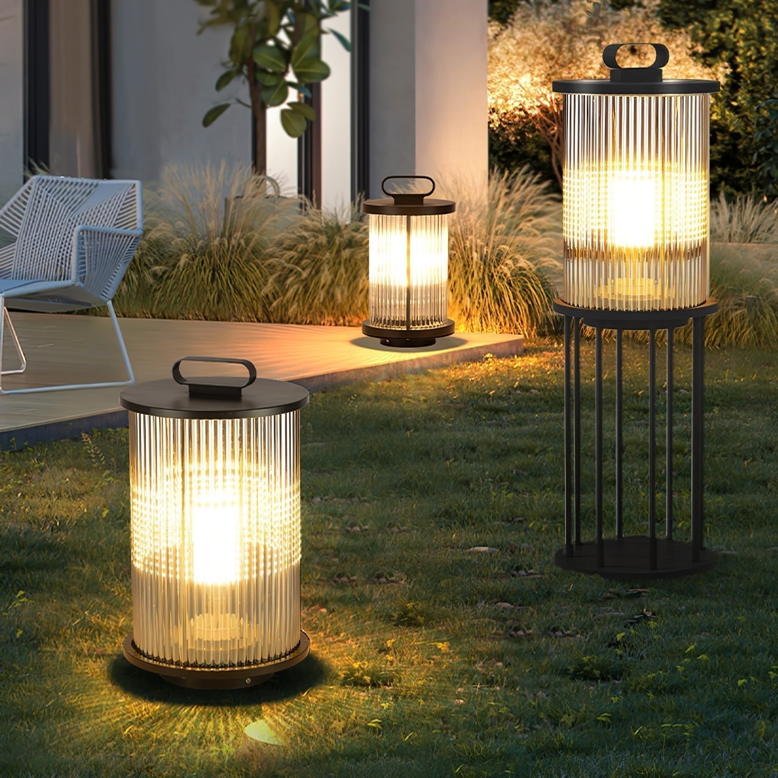 Lantern Garden Solar Exterior Light - ∅ 7.9″ x H 14.2″ Stainless Steel, Outdoor Wall Light, detail 2