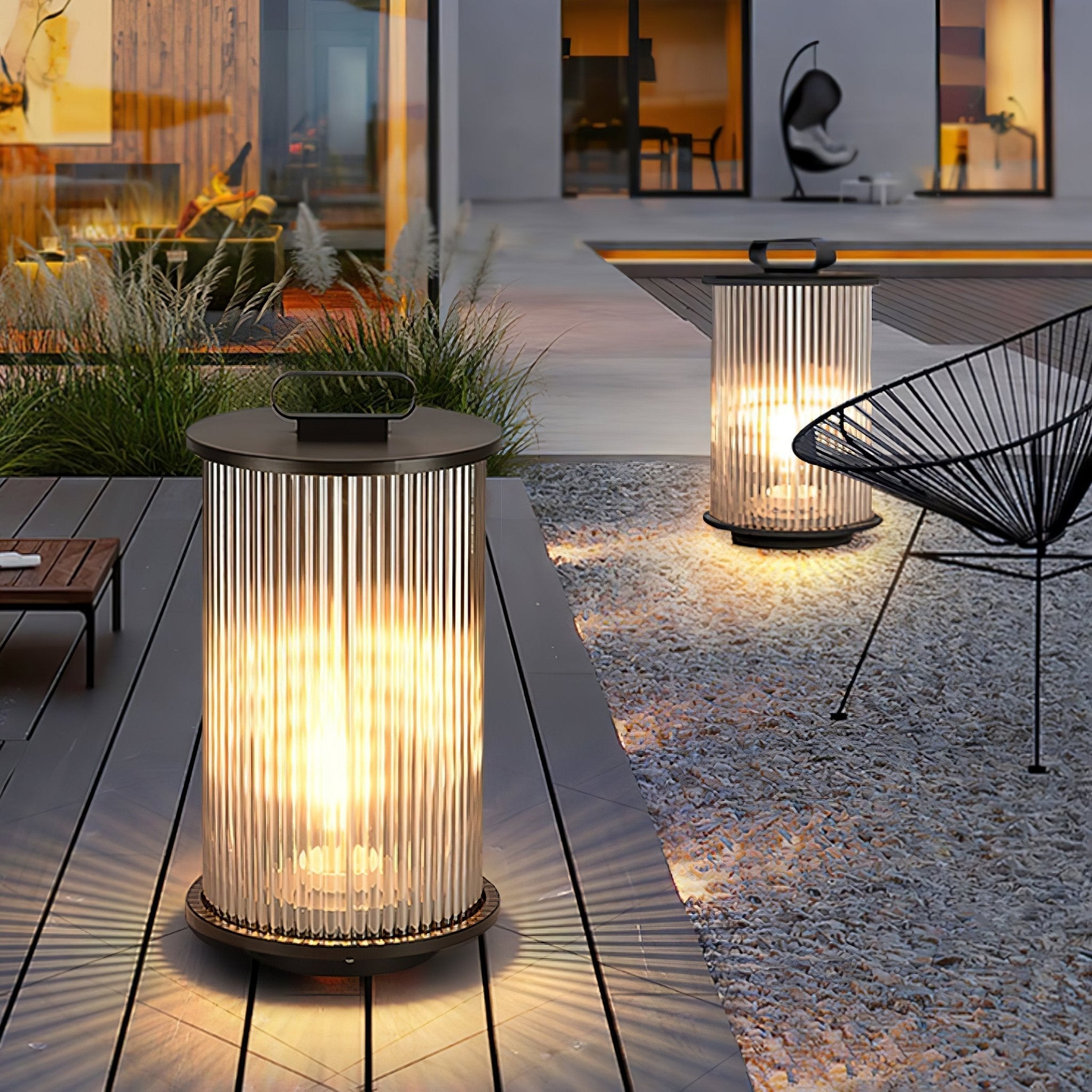 Lantern Garden Solar Exterior Light - ∅ 7.9″ x H 14.2″ Stainless Steel, Outdoor Wall Light, detail 34